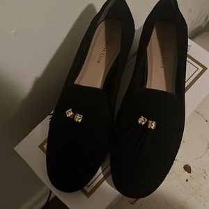 Charter club black suede loafer flat shoes